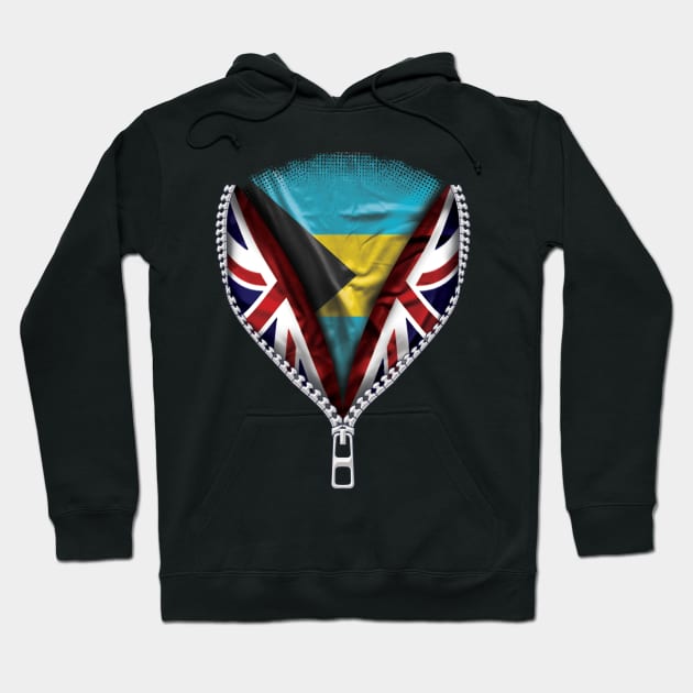 Bahamian Flag  Bahamas Flag zipped British Flag - Gift for Bahamian From Bahamas Hoodie by Country Flags